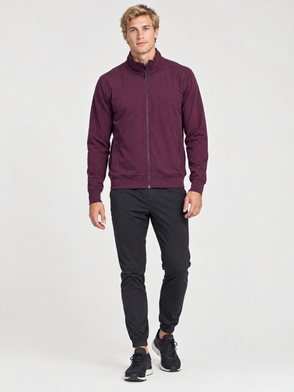 NWT Endeavor Mens Full Zip Jacket Deep Wine Small Cooling Performance Workout
